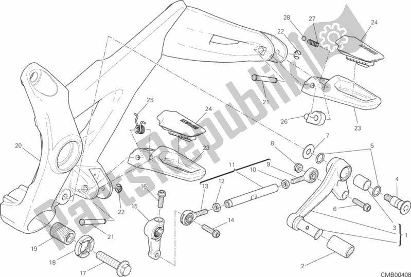 Wszystkie części do Podnó? Ki Lewe Ducati Monster 1200 S Stripes 2016